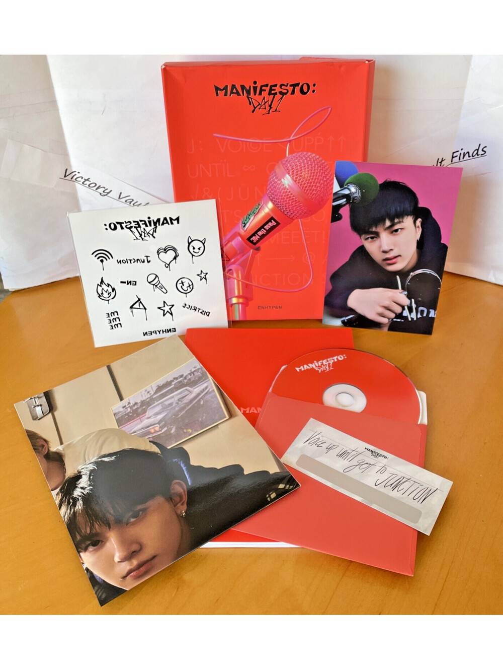 ENHYPEN Manifesto Day 1 Album J Version Pink Cover with all inserts